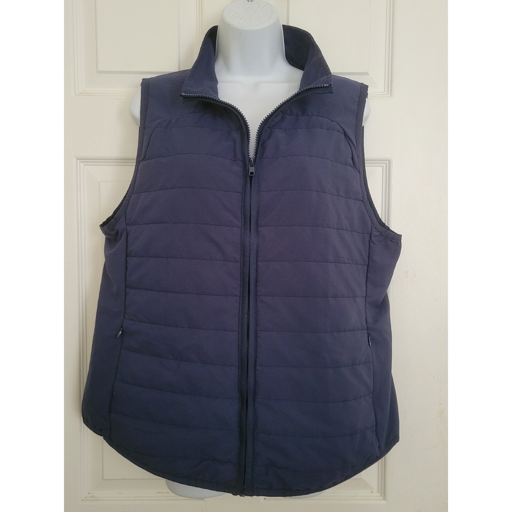 Tommy Bahama Women's Golf Tennis Vest XL Blue Quilted Full Zip Front